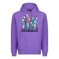Purple d h dental hygienist Premium Hoodie - AdoDesignShop