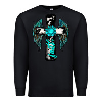 Black cross faith gemstone wings Premium Sweatshirt - RanaPortraitStore
