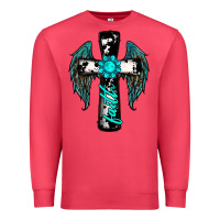 Cardinal cross faith gemstone wings Premium Sweatshirt - RanaPortraitStore
