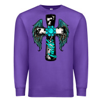 Purple cross faith gemstone wings Premium Sweatshirt - RanaPortraitStore