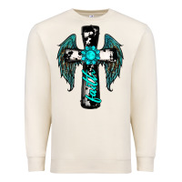 Sandshell cross faith gemstone wings Premium Sweatshirt - RanaPortraitStore