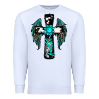 White cross faith gemstone wings Premium Sweatshirt - RanaPortraitStore
