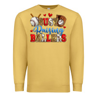Antique Gold busy raising ballers baseball Premium Sweatshirt - Zillion Design Studio