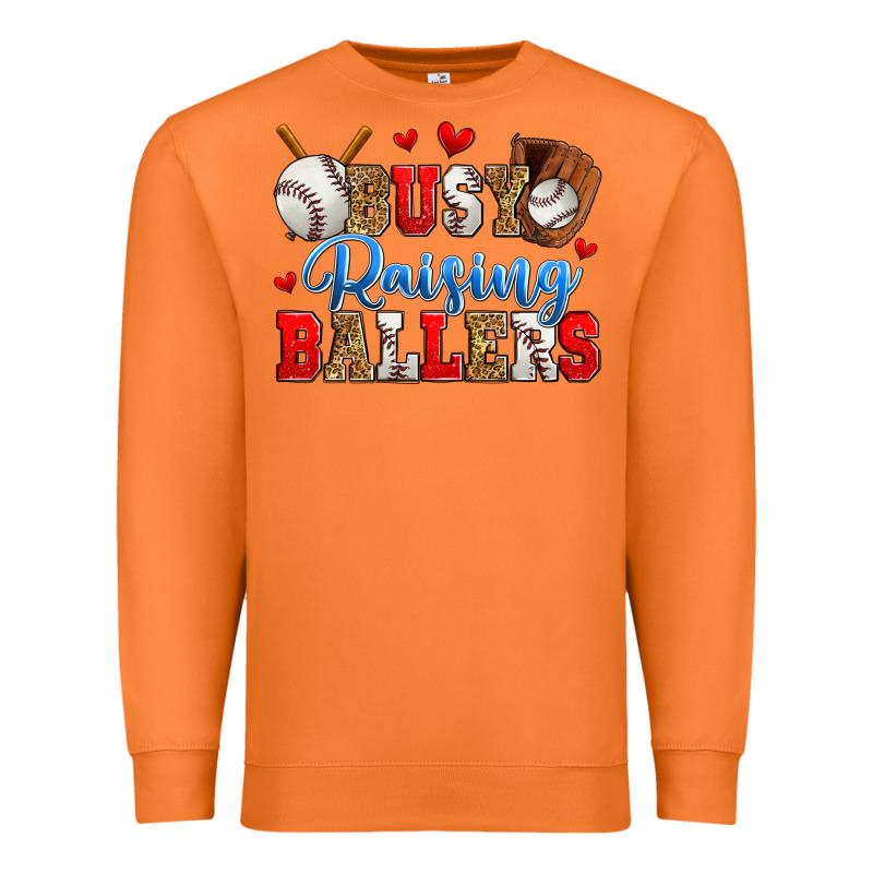 Busy Raising Ballers Baseball Premium Sweatshirt by Zillion Design Studio | Teevron