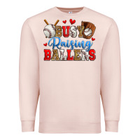Pale Pink busy raising ballers baseball Premium Sweatshirt - Zillion Design Studio