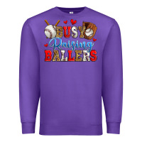 Purple busy raising ballers baseball Premium Sweatshirt - Zillion Design Studio