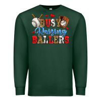 Sports Green busy raising ballers baseball Premium Sweatshirt - Zillion Design Studio