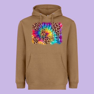 Leopard Tie Dye Background Heavyweight Hoodie Designed By Zillion Design Studio