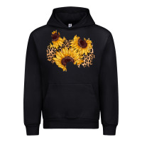 Black sunflower leopard patch Urban Hoodie - AdoDesignShop