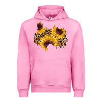 Fuchsia Pink sunflower leopard patch Urban Hoodie - AdoDesignShop