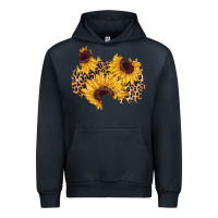 Navy sunflower leopard patch Urban Hoodie - AdoDesignShop