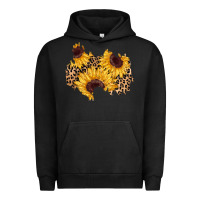 Pigment Black sunflower leopard patch Urban Hoodie - AdoDesignShop