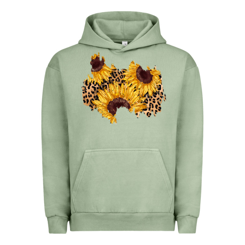 Sunflower Leopard Patch Urban Hoodie by AdoDesignShop | Teevron