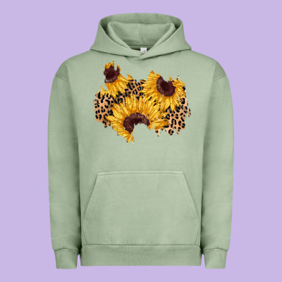 Sunflower Leopard Patch Urban Hoodie Designed By Adodesignshop