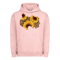 Pigment Salmon sunflower leopard patch Urban Hoodie - AdoDesignShop