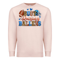 Pale Pink busy raising ballers american football Premium Sweatshirt - Zillion Design Studio