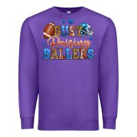 Purple busy raising ballers american football Premium Sweatshirt - Zillion Design Studio