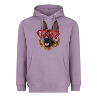 Lavender german shepherd with love glasses Heavyweight Hoodie - RanaPortraitStore