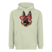 Matcha german shepherd with love glasses Heavyweight Hoodie - RanaPortraitStore