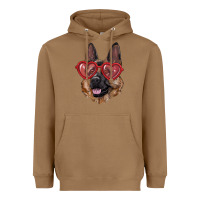 Toasted Coconut german shepherd with love glasses Heavyweight Hoodie - RanaPortraitStore