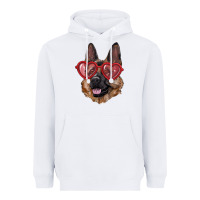 White german shepherd with love glasses Heavyweight Hoodie - RanaPortraitStore