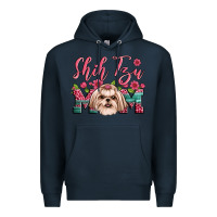 Navy shih tzu mom Premium Hoodie - Artiststas