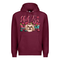 Burgundy shih tzu mom Premium Hoodie - Artiststas
