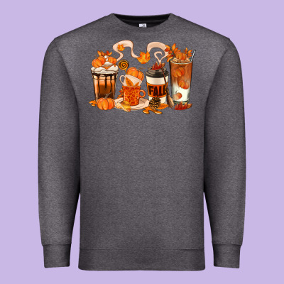 Fall Coffee Cups Premium Sweatshirt Designed By Texasbilliewilder