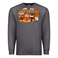 Charcoal Heather Fall Coffee Cups Premium Sweatshirt - texasbilliewilder