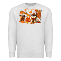 Oatmeal Heather Fall Coffee Cups Premium Sweatshirt - texasbilliewilder