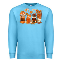 Ocean Blue Fall Coffee Cups Premium Sweatshirt - texasbilliewilder
