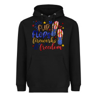 Black flip flops fireworks and freedom Heavyweight Hoodie - texasbilliewilder