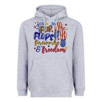 Heather Grey flip flops fireworks and freedom Heavyweight Hoodie - texasbilliewilder