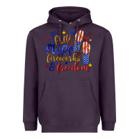 Plum flip flops fireworks and freedom Heavyweight Hoodie - texasbilliewilder