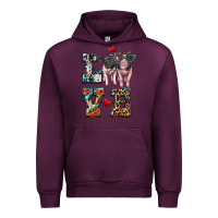 Mauve Wine love baby pigs Urban Hoodie - Artiststas
