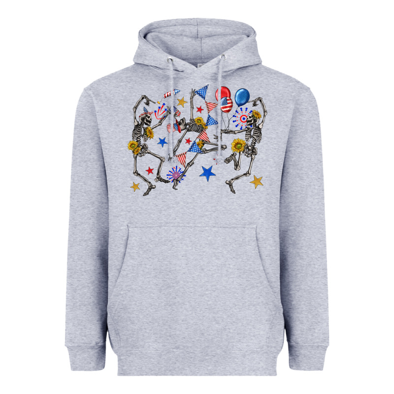 Fourth Of July Dancing Skeleton Heavyweight Hoodie by texasbilliewilder | Teevron