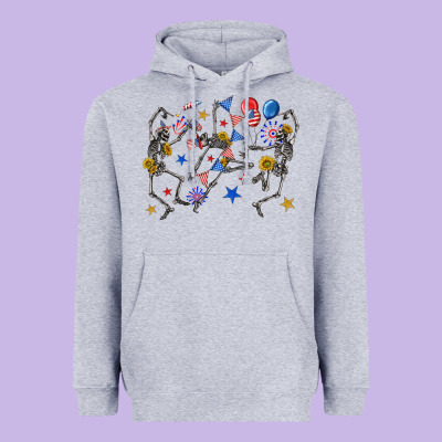 Heavyweight Hoodie fourth of july dancing skeleton