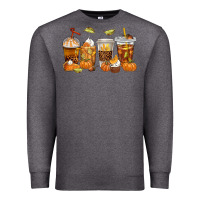 Charcoal Heather Fall Coffee Cups Premium Sweatshirt - texasbilliewilder
