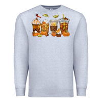 Heather Grey Fall Coffee Cups Premium Sweatshirt - texasbilliewilder