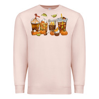 Pale Pink Fall Coffee Cups Premium Sweatshirt - texasbilliewilder
