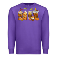 Purple Fall Coffee Cups Premium Sweatshirt - texasbilliewilder
