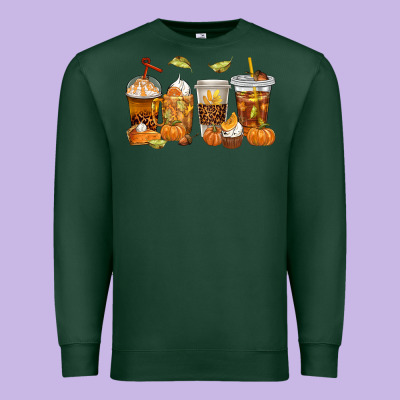 Fall Coffee Cups Premium Sweatshirt Designed By Texasbilliewilder