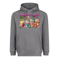Sugar And Spice Pink Gingerbread Coffee Cups Heavyweight Hoodie | Teevron