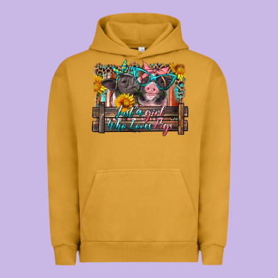 Just A Girl Who Loves Pigs Urban Hoodie Designed By Artiststas