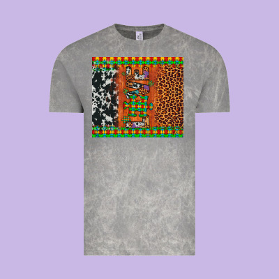 Love Autism Awareness Leopard Cowhide Vintage Tee Designed By Artiststas