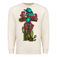 Sandshell cross gemstone cactus roses cowboy hat Premium Sweatshirt - RanaPortraitStore