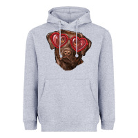 Heather Grey labrador retriever with love glass Heavyweight Hoodie - RanaPortraitStore