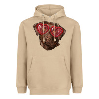 Mushroom labrador retriever with love glass Heavyweight Hoodie - RanaPortraitStore