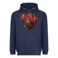 Navy labrador retriever with love glass Heavyweight Hoodie - RanaPortraitStore