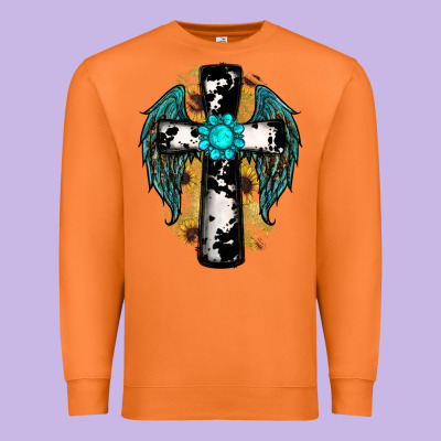 Cross Gemstone Wings Premium Sweatshirt Designed By Ranaportraitstore
